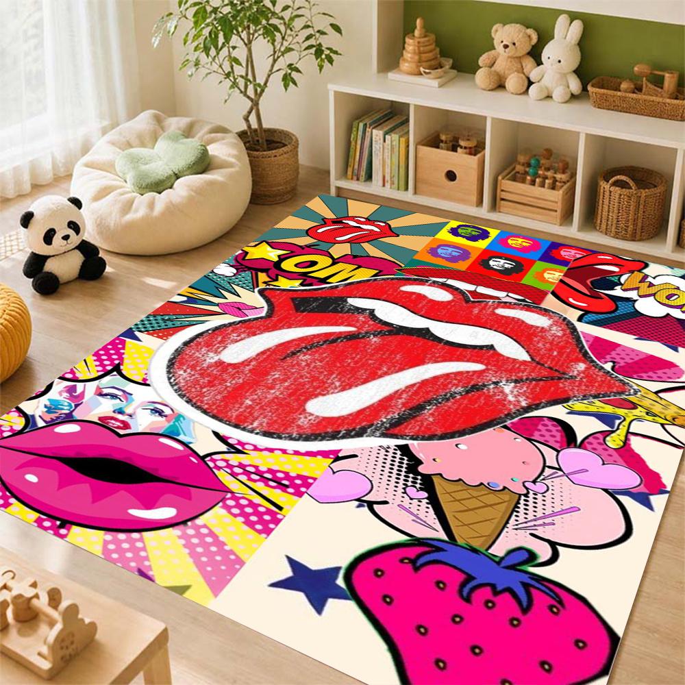 The Rolling Stones Rug Plush Rug Soft Foot Mat Bedroom Rug Anti Fatigue