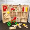 Wooden DIY Portable Tool Box Boys' Wooden Repair Set Children's Early Education Pretend Play Toy Wooden Tool Box