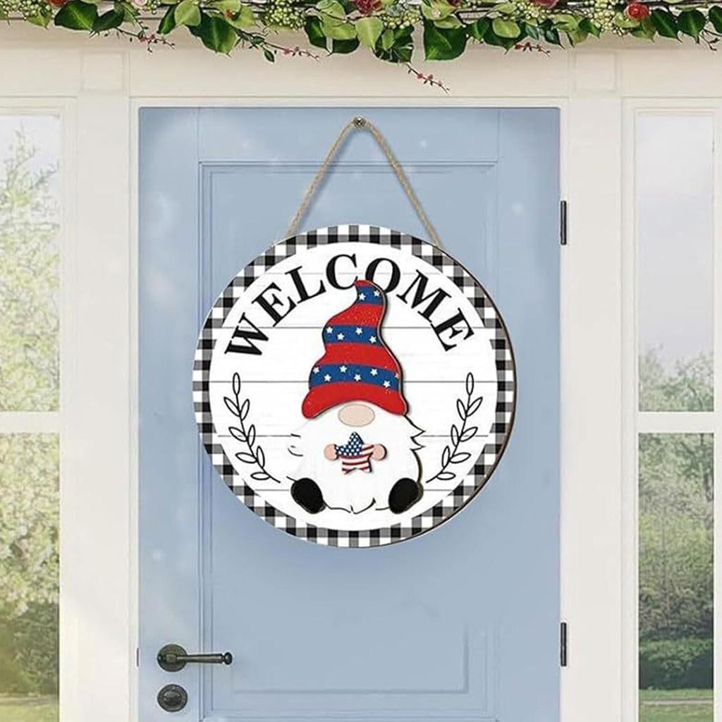 Halloween Gnome Door Sign with Magnetic Pieces - Welcome Sign Decor for Home Front Door, Porch, Yard, Garden, Indoor Party Decor