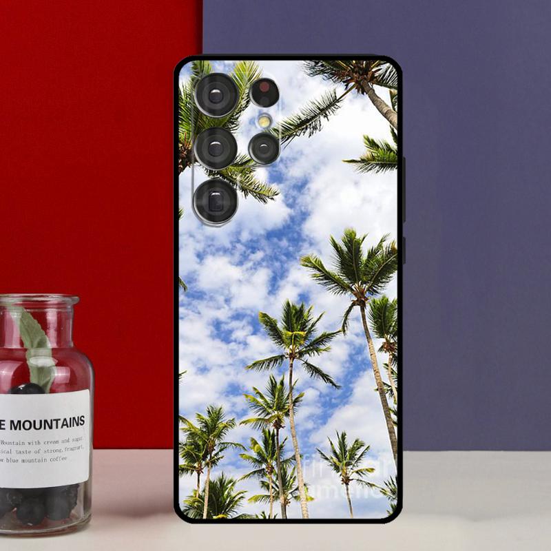 Закат пальмы Чехол-футляр Для Samsung Galaxy S25 Ultra S9 S10 S20 S21 FE S22 S23 Plus S24 Ultra Чехол для телефона