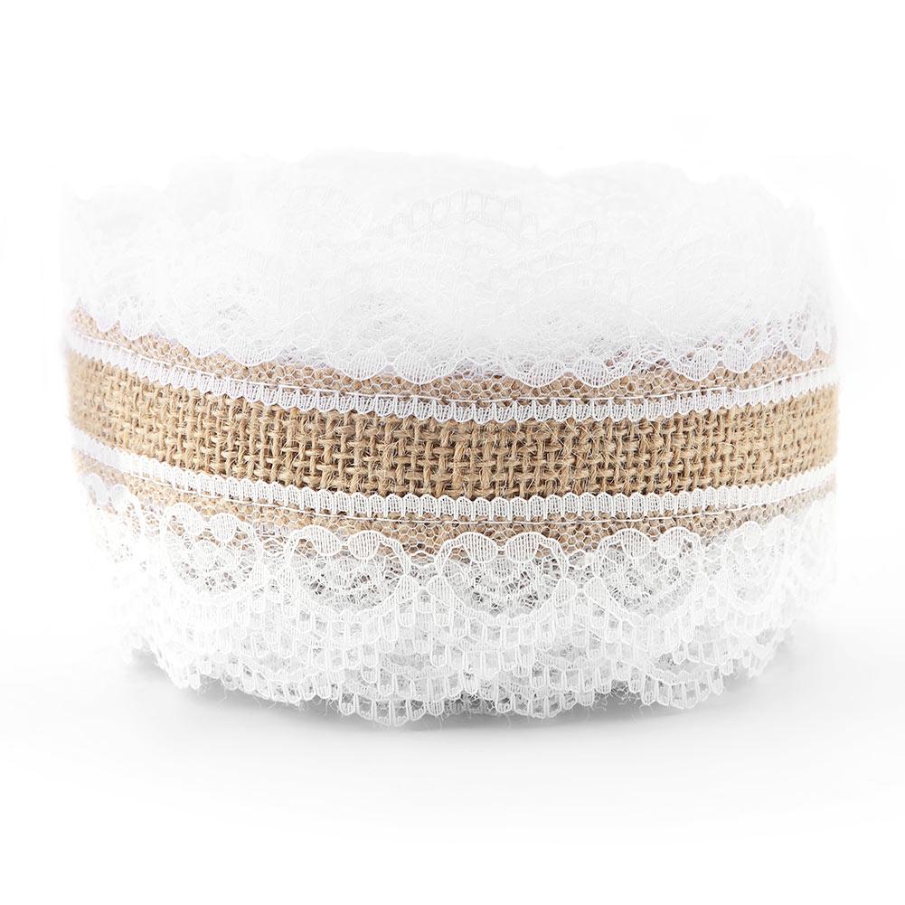 10 м рулон натурального джута с кружевом в форме сердца, ширина 6 см, мешковина для рождественской свадьбы