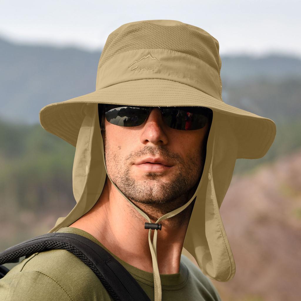 Men's Wide-Brim Fishing Hat Outdoor, Fisherman Hat, Sun Hat,Sun Protection