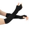Women Winter Cashmere Long Figerless Glove Knitted Wool Y2k Goth Arm Warmer Solid Warm Soft White Punk Mittens Elbow Sleeve 40cm