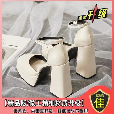 Супер высокий каблук туфли барби подошва маффин толстый каблук сказочно-белые туфли мэри джейн маленькие м свадебное платье артефакт свадебные туфли