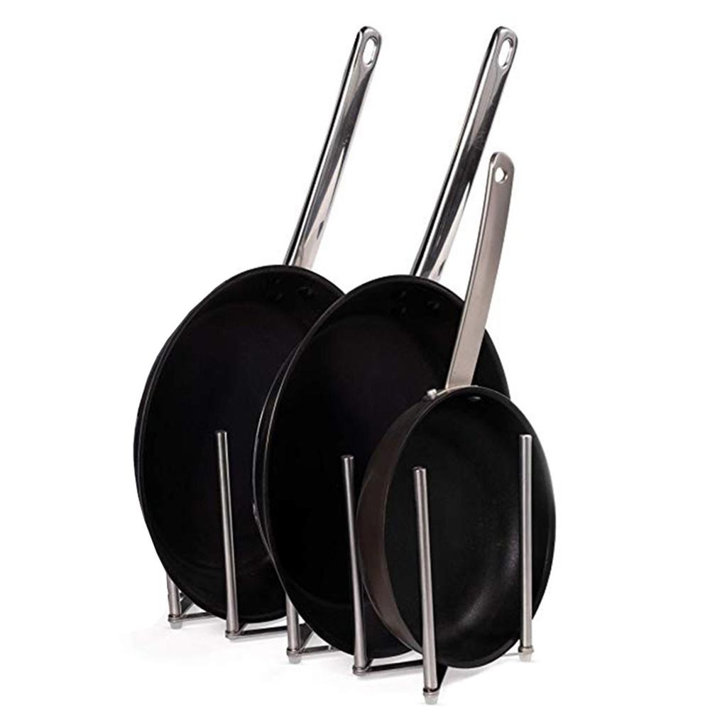 Органайзер для кухонной утвари, держатель для крышки кастрюли из нержавеющей стали, 4 секции, регулируемая длина, может быть увеличена до 19 дюймов