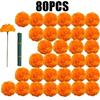 Шелковые цветы бархатцы 10-80 шт. Искусственные оранжевые цветы для украшения Дня мертвых, фестиваля Дивали, Диа де лос Муэртос