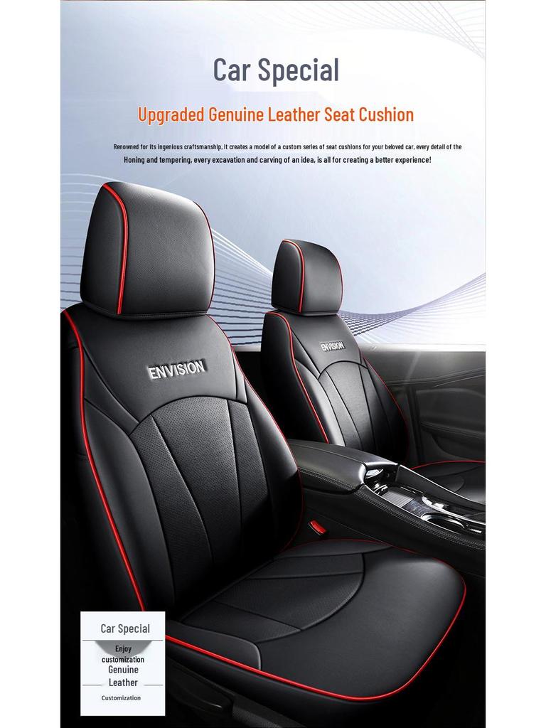 All-Season Genuine Leather Seat Cushion for Buick Envision - Five-Seater, Universal Fit
