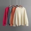 Autumn and Winter Women's Fashion Crew Neck Knitted Sweater Solid Color Loose Pullover Sweater