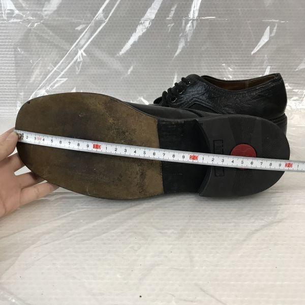 West Germany 70s-80s? Vintage obermain Leather Plain Toe 8 / 26.5cm / Black Business Dress Shoes(USED)