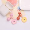 Cute Smiling Face Resin Keychain Heart Flower Cloud Bag Pendant DIY Accessories Candy Color Key Chains Decoration Jewelry
