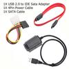 Usb To Ide Sata Кабель-адаптер 480 Мбит/с 2,5-дюймовый/3,5-дюймовый жесткий диск с 4-контактным шнуром питания