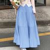 Women Elastic Waist Loose Casual A-line Long Skirts