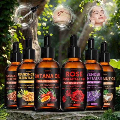 6 видов чистых эфирных масел(30мл)- Масло для лица, Свечеварение, Включает Розу, Лаванду, Батану, Кокос, Ладан, Сандал,