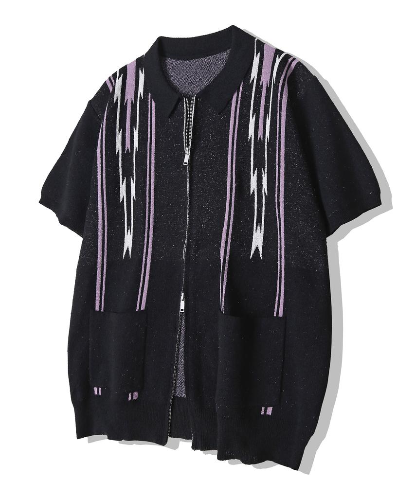 KND Navajo Boucle Knit Half Cardigan Black