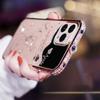 Блестящий розовый чехол для телефона со стразами и кристаллами для iPhone 15 Pro Max 13promax 12pro max, металлический каркас с бриллиантами, защита камеры, женский