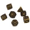 7pcs Hollow Skull Pattern Dice Portable Exquisite Metal Polyhedral Dice Set Props for Board Card