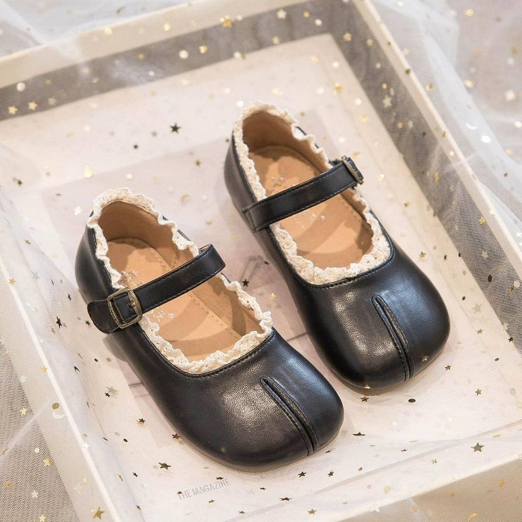 Кожаная обувь для девочек в стиле принцессы, весенне-осенний новый стиль, балетки для маленьких девочек, весенне-осенние лоферы для маленьких девочек, мягкая подошва