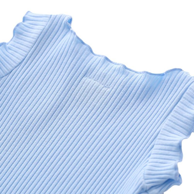 Детская блузка, летний топ без рукавов, повседневные милые топы для маленьких девочек