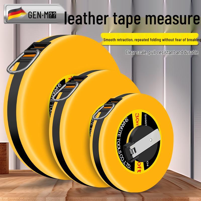 Кожаная и фибровая рулетка - Доступна в 20, 30, 50 и 100 метрах для измерения в спорте, одежде и для постельного белья.