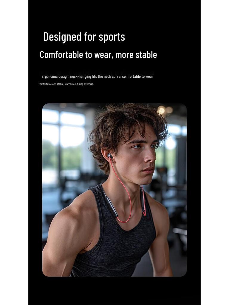 Спортивные Bluetooth 5.4 наушники-вкладыши Pisen Fit с шейным ободком, проводным управлением и долгим временем работы от аккумулятора