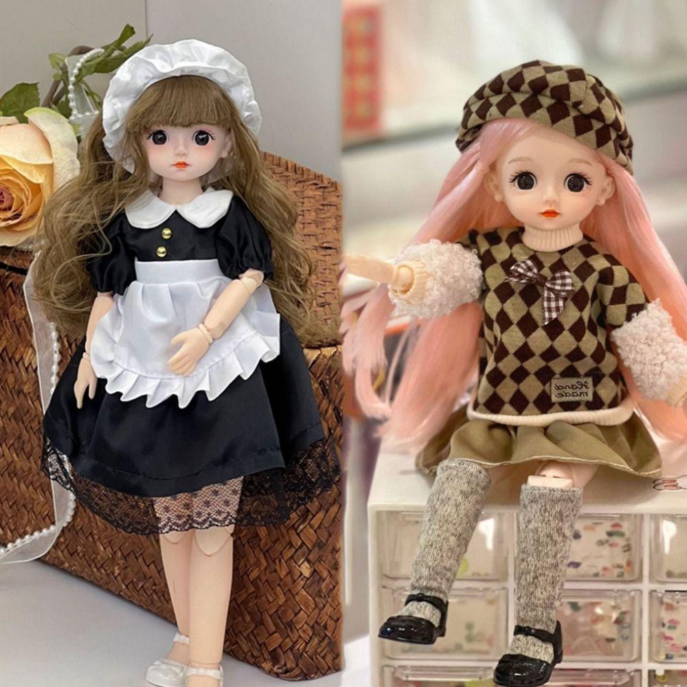 Длинные волосы 30 см BJD кукла с одеждой Привлекательные глаза Принцесса Макияж Шарнирная кукла Девочка Подарок