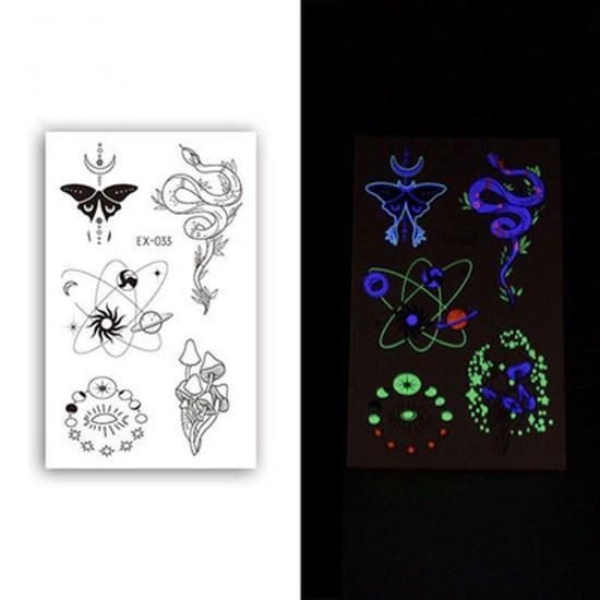 Little Sexy Cute Tattoo for Women Glowing Dark Taty Waterproof Fake Tatoo Luminous Tattoo Stickers Body Art Cartoon Tattoo