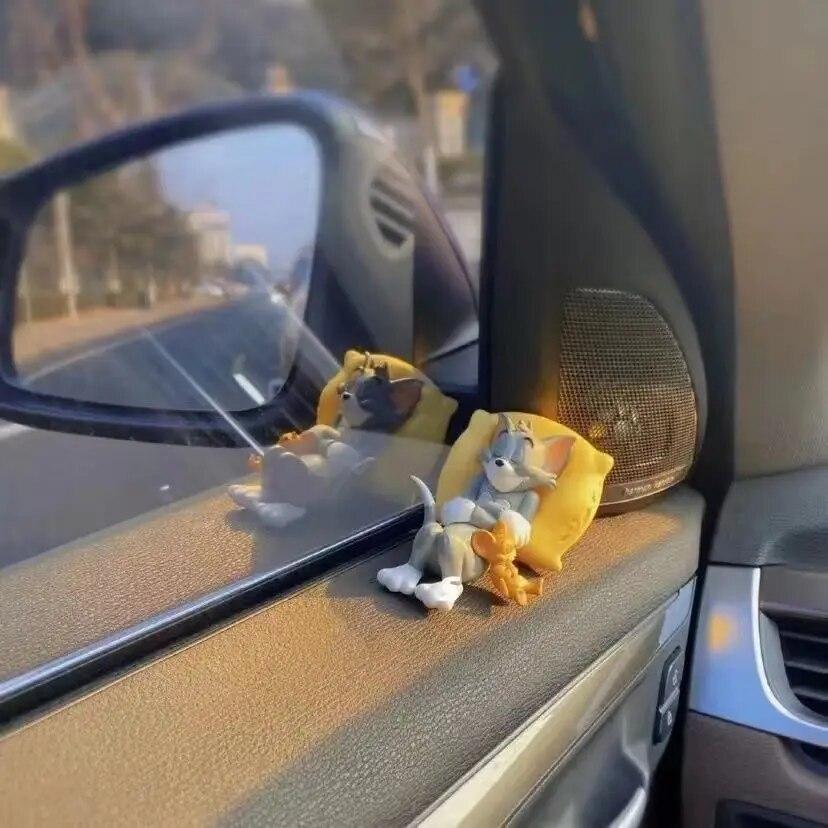 Украшение автомобиля «Кот и Том Джерри» Автомобиль Милая поверхность стола Кукла ручной работы Маленькое украшение