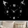 Large 3D Wall Clock Modern Design Silent Mechanism 47 Inch Acrylic Wall Sticker Clock for Kid's Room Decor