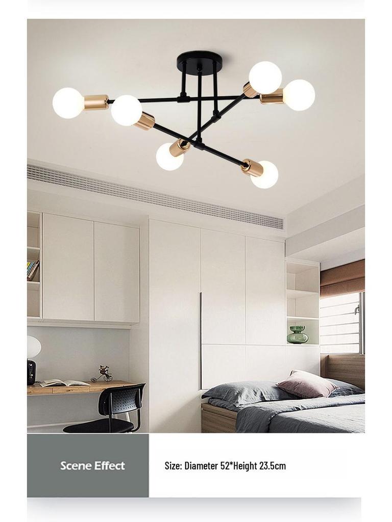 Creative American Multi-Branch Ceiling Chandelier for Living Room and Bedroom