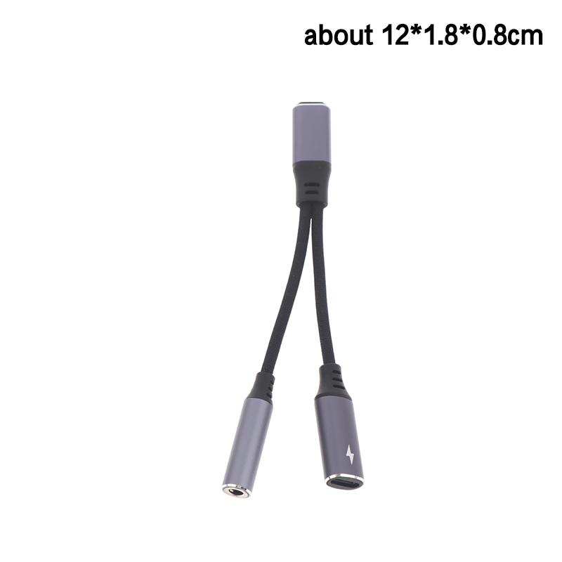 2-в-1 USB-C на 3,5 мм Адаптер для наушников и зарядки PD 60 Вт Кабель для быстрой зарядки Адаптер с разъемом Aux для мобильного телефона Pad