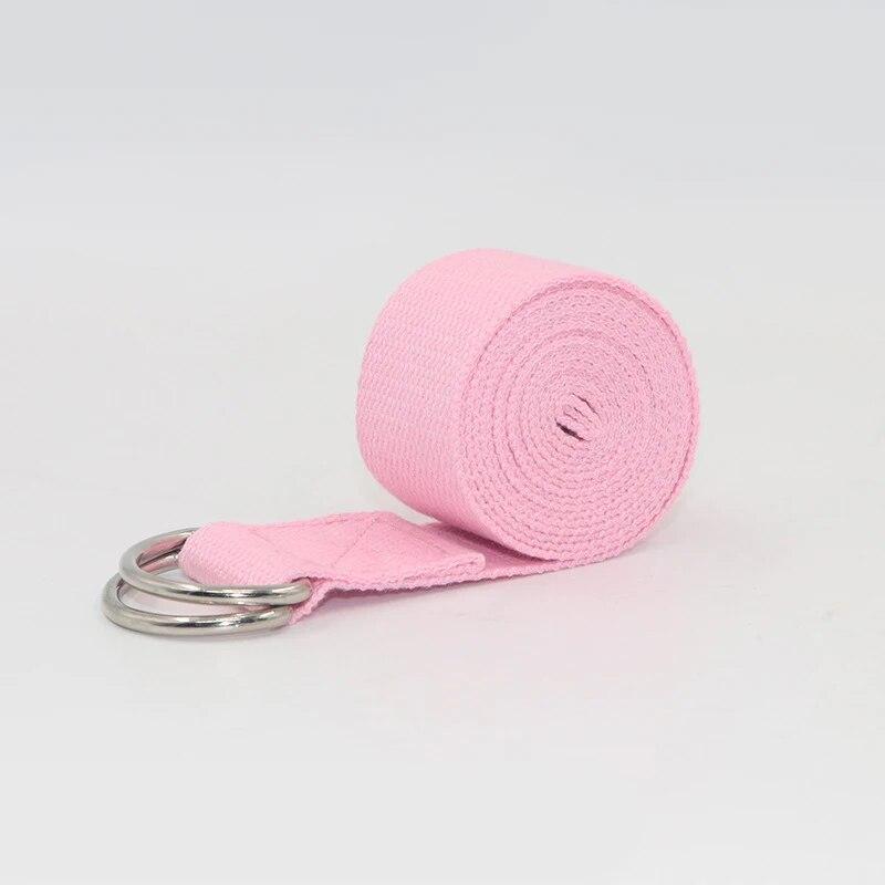 1Pc Yoga Strap For Yoga Pilates Ballet Dance With Adjustable D-Ring Buckle Cotton Yoga Belt For Fitness Daily Stretching