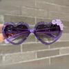 Fashion Heart-Shape Sunglasses for Girls Boys Cute Cartoon Flower Sun Glasses Outdoor Sun Protection Children Lovely Glasses