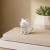 Милый 3D-печатный кот-украшение, Мини-фигурка кота матового белого цвета с галстуком-бабочкой, Настольное украшение для дома, офиса, автомобиля, Маленький подарок для любителей кошек