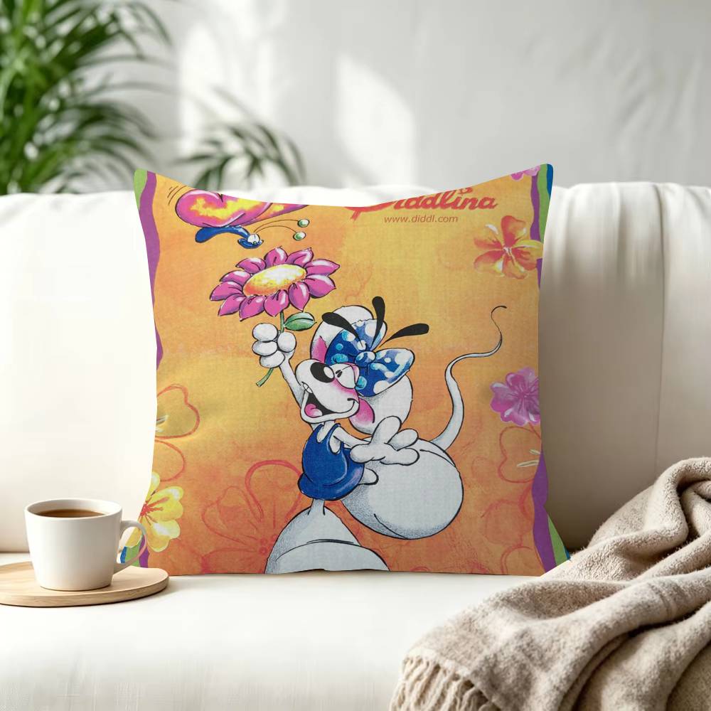 Character Diddl Cute  Decorative Pillowcase Square Pillowcase Home Office Decorative Cushion Cover