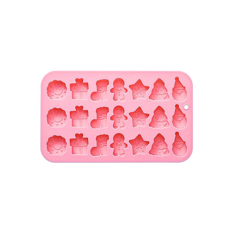 Рождественская силиконовая форма Рождественская форма для шоколада Рождественская форма для конфет Для выпечки Снежинка Рождественская елка Снеговик Пряничный человечек