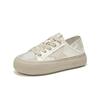 Two Wear Foot-stepping Satin Thick-soled White Shoes Women's Spring and Summer Breathable Retro Sports and Leisure Board Shoes