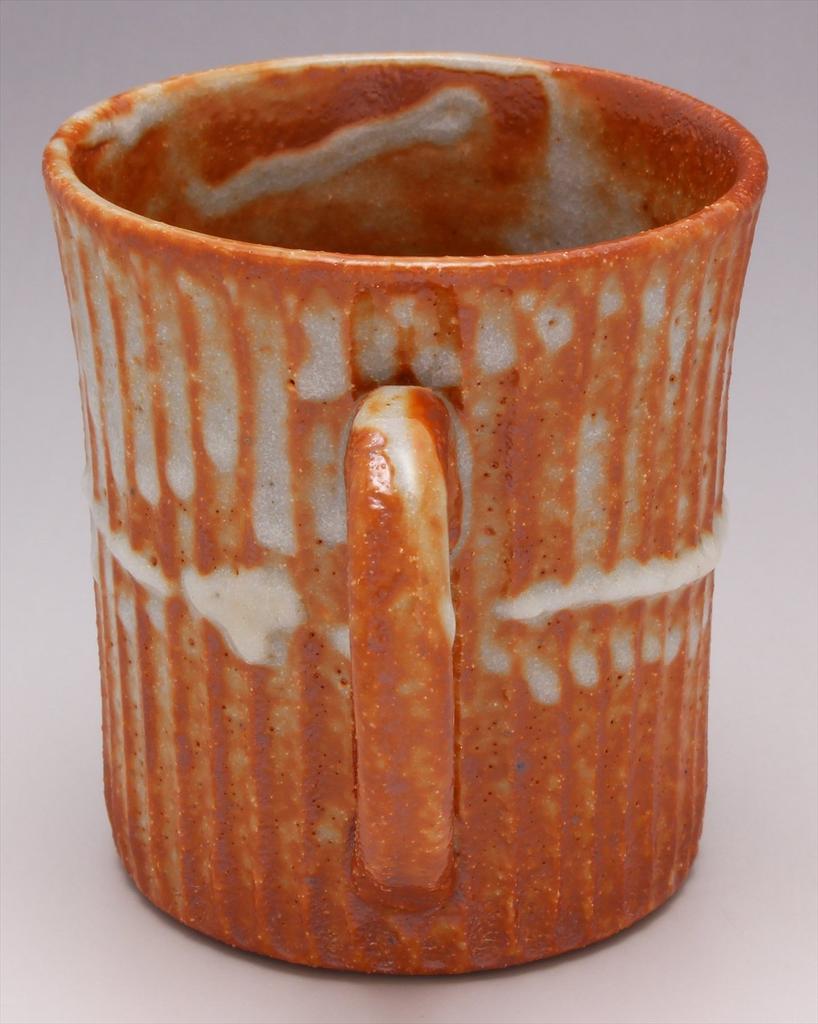 Кружка Мино-яки от Рёдзи Хаяси, вместимость 240 мл, диаметр 8 см x высота 8,5 см, красная, резьба Сино, в подарочной коробке, сделано в Японии, номер продукта 138-0038