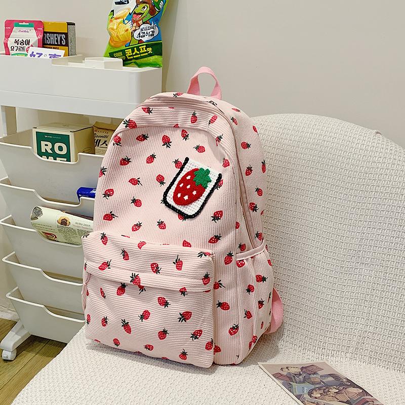 Большая вместимость школьного рюкзака с фруктовым узором