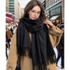 Ladies' Fringed Scarf, Thickened Warm Shawl, Solid Color Design, Multi-functional Neck Warmth, New Style Scarf