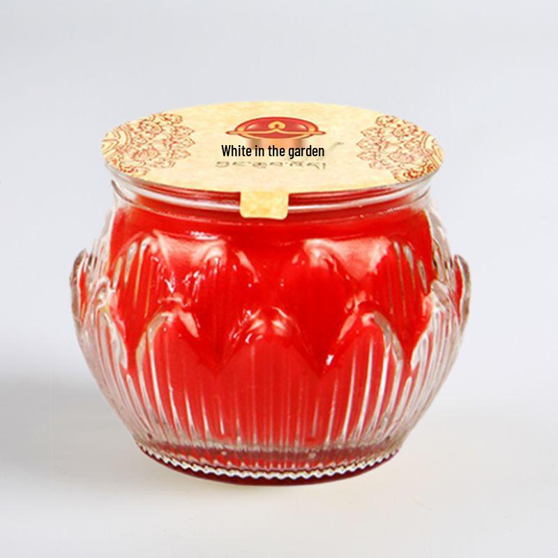 Лампада-лотос из топленого масла для подношения Будде - Доступна с длительностью горения от 1,5 до 24 часов