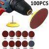 100PCS Sanding Discs Pad For Drill Grinder Rotary Tools + Backing Pad 3inch 75mm