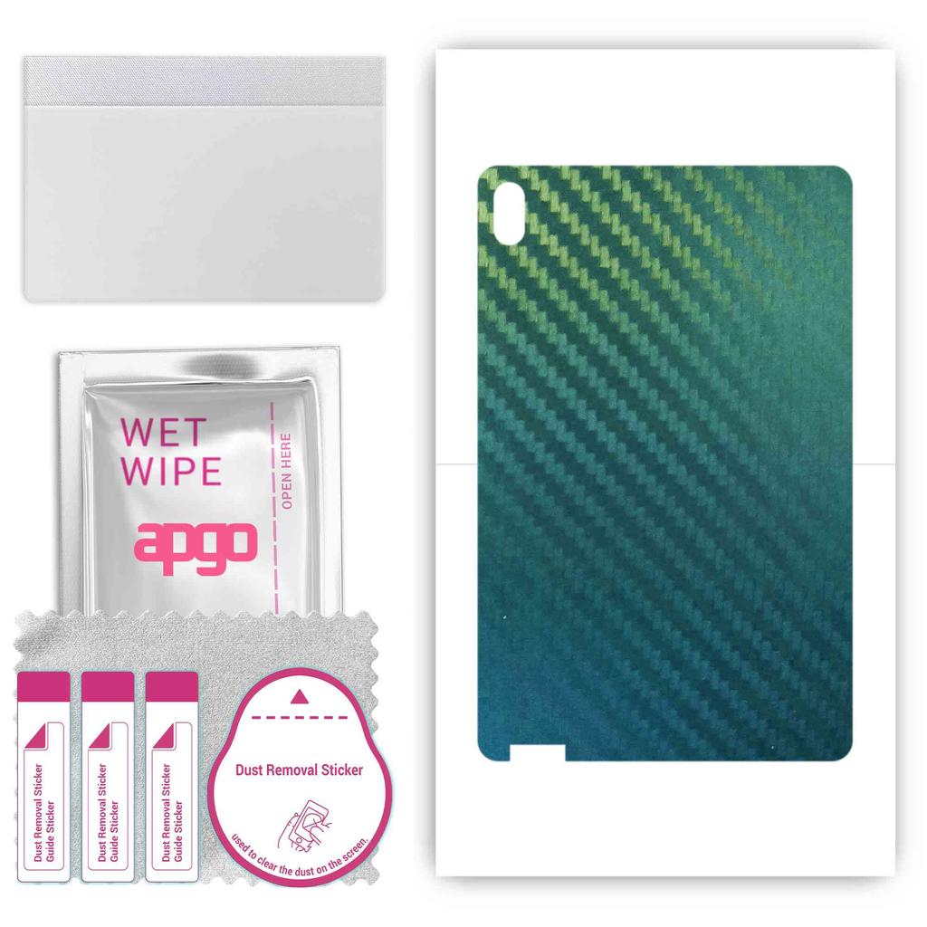apgo Protective Skin Sticker for the back compatible with Lenovo Pad Plus, Wrap Film, Foil, Vinyl - Pattern Carbon Chameleon CAKA1