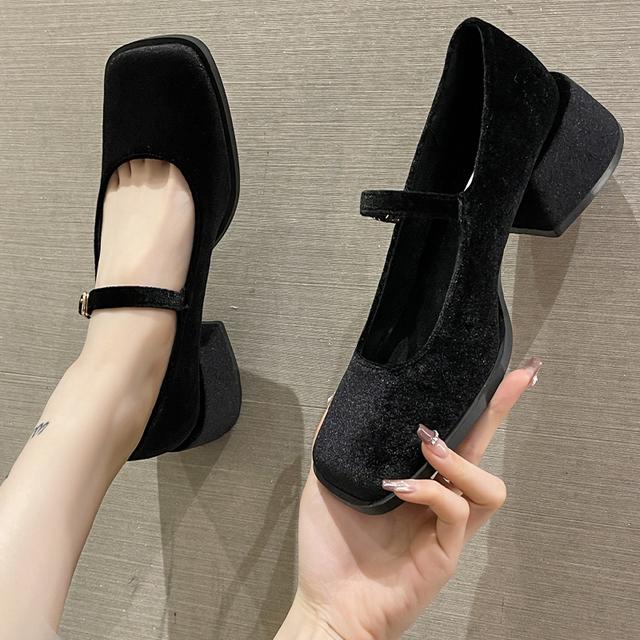 Новая роскошная женская обувь, замшевые брендовые массивные туфли-лодочки, весеннее платье, вечерние модные вечерние модные женские сандалии в стиле Мари Джейн в стиле Лолиты с квадратным носком, Mujer