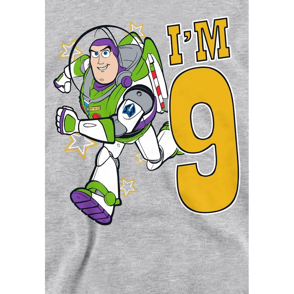 Toy Story Childrens/Kids I'm 9 Buzz Lightyear Heather Birthday Pullover Hoodie