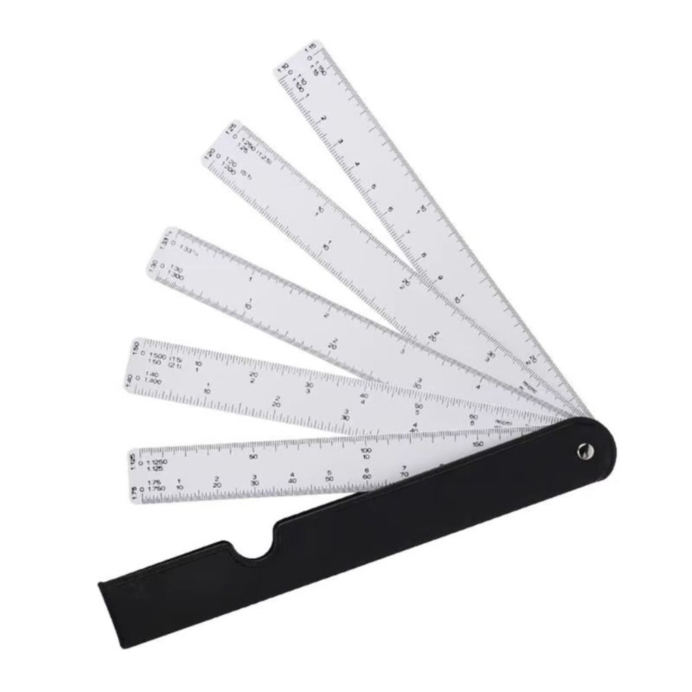 Multifunctional Foldable Rulers 5 Blades Scale Ruler Fan Shape Scale Ruler  School Supplies