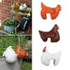 Multicolor Cartoon Chicken Figurines Cartoon Resin Hen Sculpture Fence Decoration Indoor Outdoor