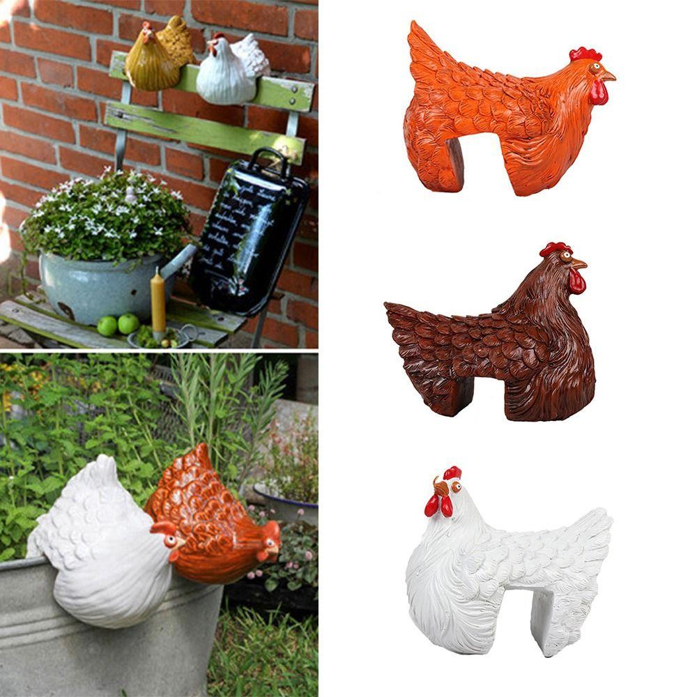 Разноцветные мультяшные фигурки цыплят Статуэтка цыпленка для поделок Креативное украшение-забор Для дома и улицы