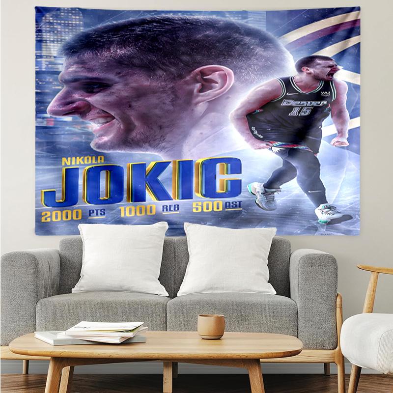 Jokic's Denver Dominance Tapestry, Unique Design Tapestry, Suitable for Bedroom,Livingroom, Playroom,Heartwarming Fan Holiday Gifts
