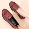 Весенне-осенние кожаные повседневные туфли Мягкая подошва Удобные одинарные туфли Кожаные туфли для среднего возраста Плоская подошва Средние Женские туфли Нескользящие Бабушка