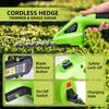 Аккумуляторные ножницы для травы с нескользящей ручкой Мощный перезаряжаемый моторный резак для травы Ручной электрический триммер для травы 2-в-1 Ножницы для живой изгороди